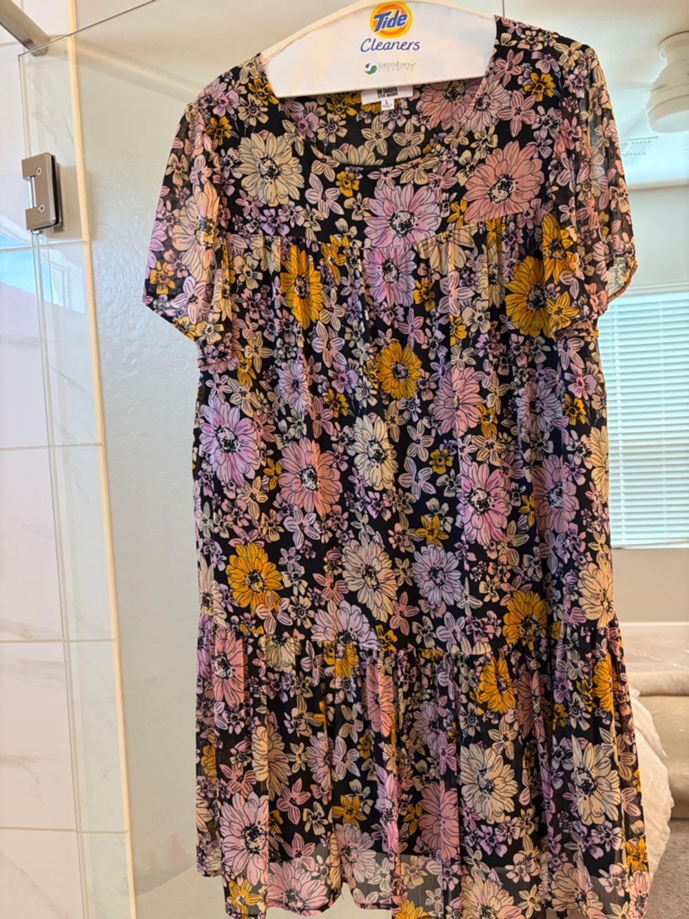 BB Dakota by Steve Madden Floral Tiered Short Sleeve Dress